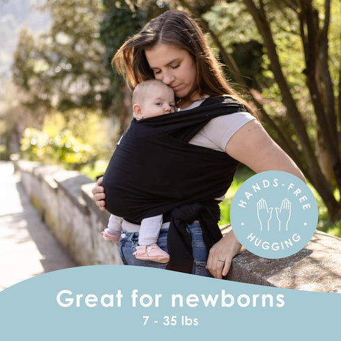 7-35 lbs Sleepy Wrap Stretchy Ergonomic Baby Carrier Sling for Newborns to Toddlers - Hands-Free Lightweight Baby Wrap