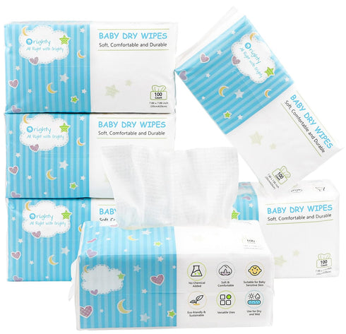Orighty Baby Dry Wipes - Super Soft & Gentle Baby Washcloths, Use