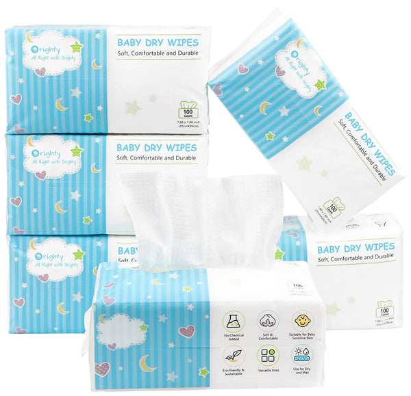 Orighty Baby Dry Wipes - Super Soft & Gentle Baby Washcloths, Use