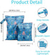 CoolaPeach 2 Pcs Wet Bags Waterproof Reusable Zippered Pocket Cloth Diaper Bag for Travel Beach Pool Swim, Baby