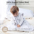 2.5 6-12 Mama Cheetah Baby Sleep Sack TOG, Organic Cotton Baby Wearable Blanket with Two-Way Zipper, Swaddle Transition