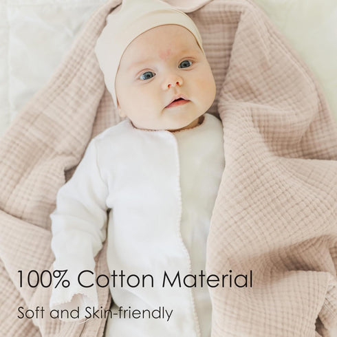 MairMore Muslin Baby Blanket for Boys and Girls, Cotton Receiving Swaddle Crib Blanket for Neutral Newborn - Soft