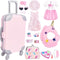 BNUZEIYI 17Pcs 18 Inch Girl Doll Clothes and Accessories Travel Play Set with Pillow and Camera for Girls