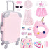 BNUZEIYI 17Pcs 18 Inch Girl Doll Clothes and Accessories Travel Play Set with Pillow and Camera for Girls