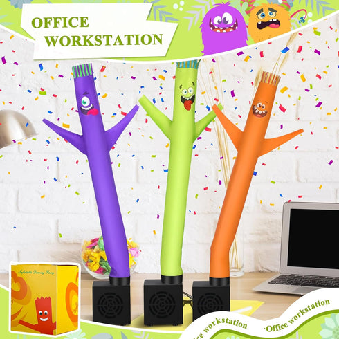 Poen Mini Inflatable Tube Man 3 Pcs Wacky Waving Air Dancer Desktop Gift Toy with Blower for Kids Birthday Party
