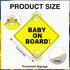 VASTRISE 2 5"x5" Pcs Baby On Board Sign for Car with Suction Cups,About Essential Safety Signs for Cars - Bright