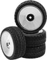 4Pcs 2.59in Rubber Tires & 12mm Hex Plastic Wheel Rims Set for Traxxas Kyosho HPI RS4 Tamiya TT01 TT02 Sakura D4 HSP