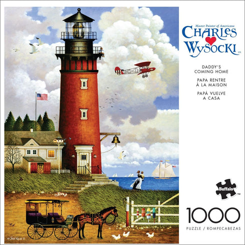 1000 Buffalo Games - Charles Wysocki - Daddy's Coming Home - Piece Jigsaw Puzzle for Adults - Challenging Puzzle