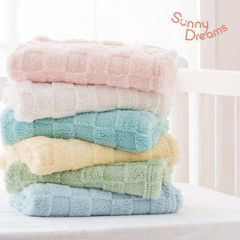 Cozy 30 40 Inches, Checkered Baby Blankets Double-Sided Fleece Plush Baby Blankets for Girls, Lightweight Soft and Warm