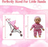 Set 12" Set Baby Doll with Stroller - Baby Doll with Pacifier Gift - Pink Fabric Baby Stroller Toy for Kids - Foldable