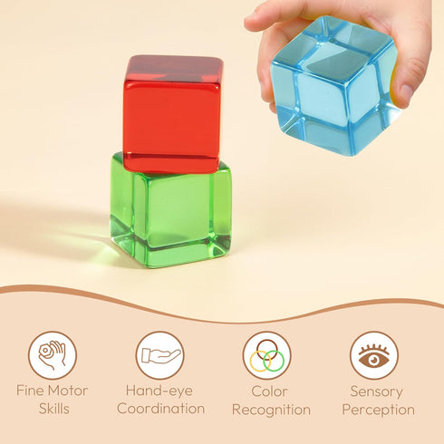 1 2 3 4 1-3 Woodtoe Large Building Blocks for Toddlers, Montessori Stacking Toys for Year Old Baby Boys Girls, No