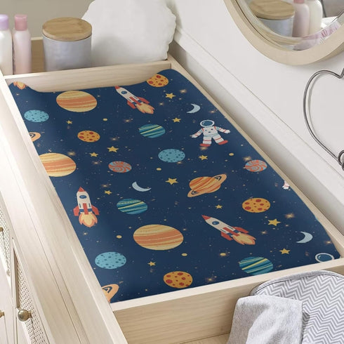Planets Astronaut Changing Pad Cover for Baby Girls Boys Comfort Diaper Change Table Pad Covers Soft Changing Pad