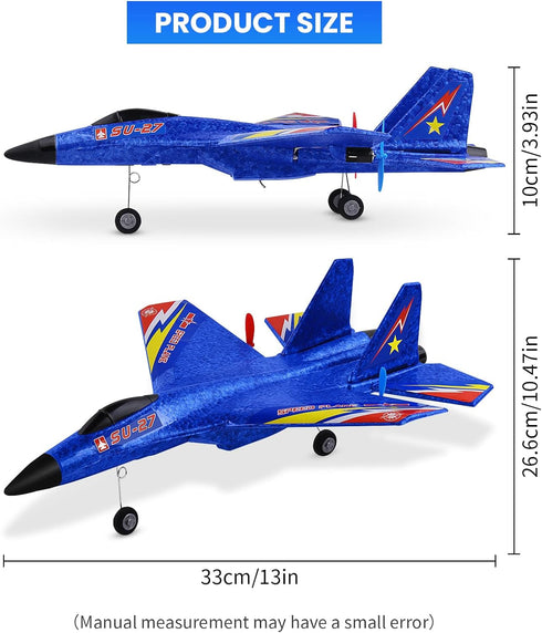 Beffkkip Su27 2.4Ghz RC Plane, Remote Control Airplane, Ultra Long Endurance Raptor RC Fighter Jet Toy Airplanes