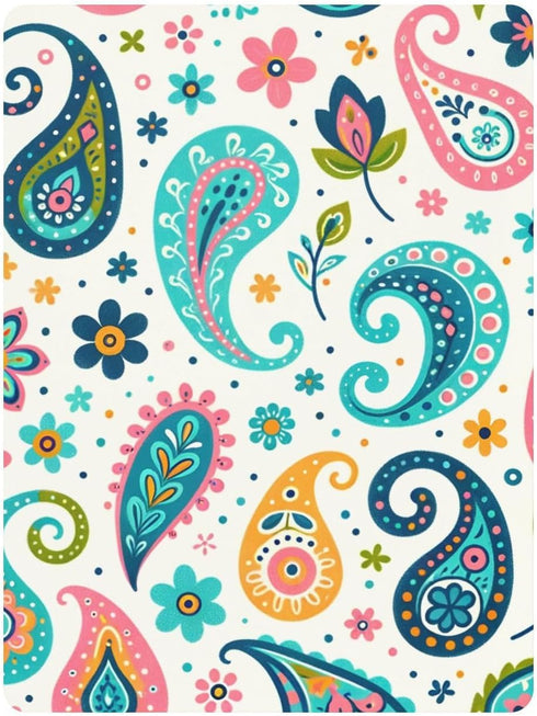 CZXW 52" 28" Cute Paisley and Flowers Crib Sheets Fitted x Natural Cotton Soft & Breathable for Baby Crib Mattress