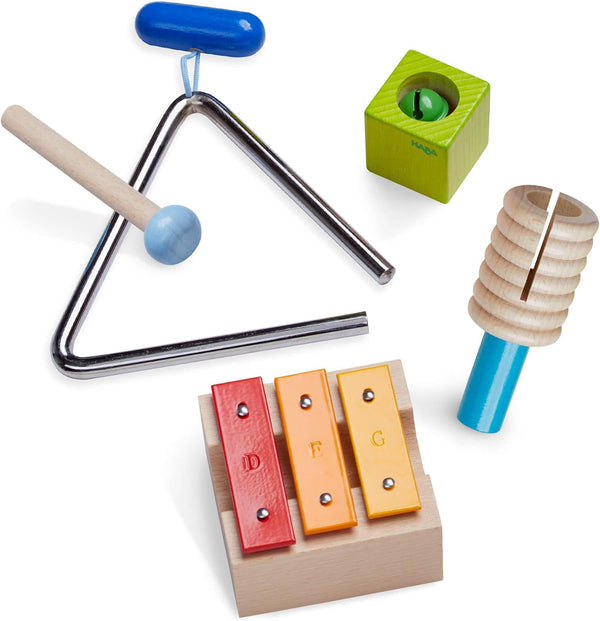 HABA 305922 Musical Sounds Musical Joy- with Its Triangle, Jingle Bell Block,