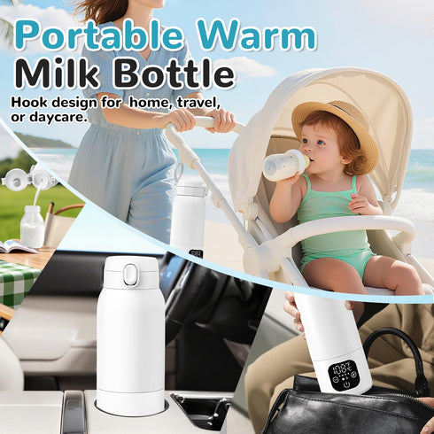 XDTIME 17oz 11000mAh Portable Milk Warmer for Travel,Formula Container to Go Baby Bottle Warmer with Long Battery Fast