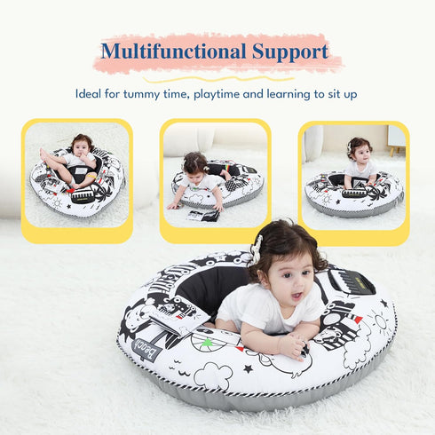 0-6 Lovvie & Joy Baby Seat and Play Activity Center Ring,Soft Infant Seats for Sitting Up Chair Months Newborns