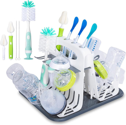 CAREBABYMORE High Capacity Drying Rack with 5pcs Brushes, Deluxe Countertop Drying Rack, Universal