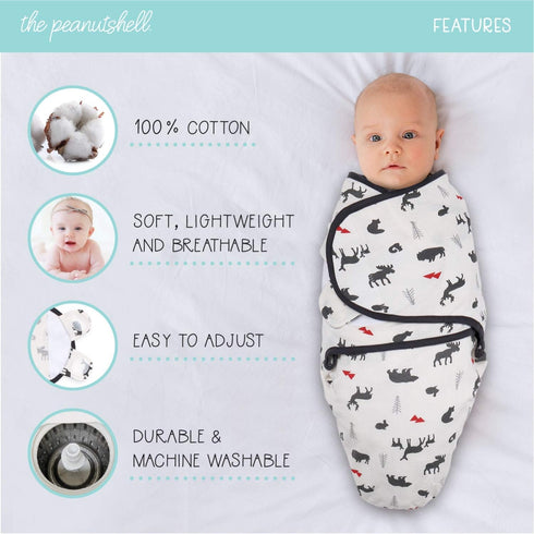 Set 3 0-3, 3-6 The Peanutshell Baby Swaddle Blankets of - Baby Boy Sleep Sack for Newborn, Baby Swaddles Newborns Sack