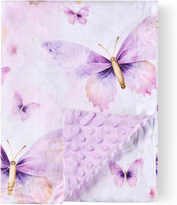 Boyoung Baby Blanket, Soft Minky Warm Blanket for Boy or Girl, Receiving with Double Layer Dotted Backing
