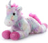 The Petting Zoo 13" Pastel Tie Dye Rainbow Unicorn with Sparkly Silver Horn