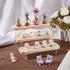 BENECREAT 3-Tier Figure Display Stand Acrylic Minifigures Risers, Wooden Tiered Organizer Holder for Models and