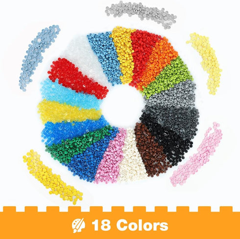 3600PCS Pixel Bricks, 1X1 18 Colors Classic Round Plates Building Blocks Parts, Pixel Arts Dots Bulk Studs Accessories
