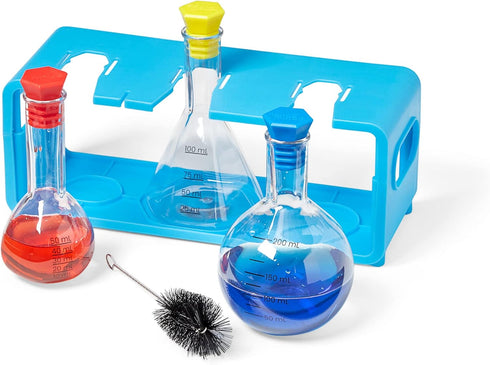 hand2mind Starter Science Measuring Flask Set, Plastic Beakers for Kids, Educational Science Lab Equipment