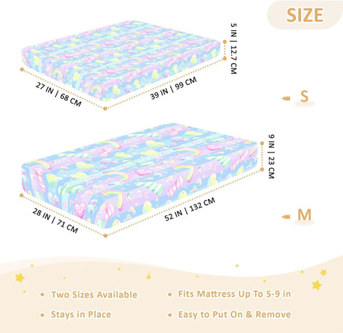 miaozhen 1 Pack 52x28 Cotton Baby Crib Sheets Soft Breathable Cane Candy Cartoon Playard Mattress Sheets for Nursery