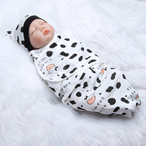 17-22 Inches 4 Pack Reborn Baby Dolls Clothes Swaddle Blanket for Reborn Dolls Girl/Boy Fake Baby Clothes Accessories