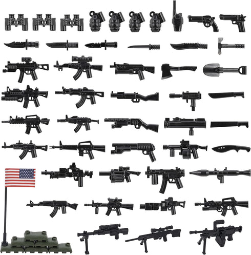 Military Weapons Pack Gun Accessories, WW2 U.S. Basic Edition Soldier Model Military