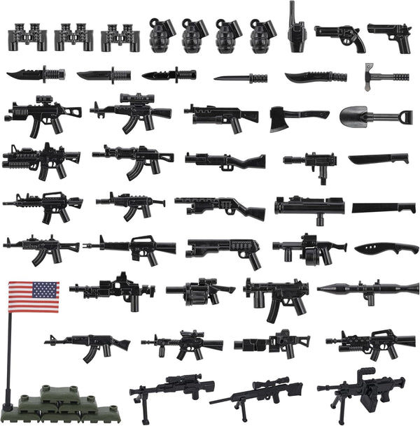 Military Weapons Pack Gun Accessories, WW2 U.S. Basic Edition Soldier Model Military