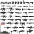 Military Weapons Pack Gun Accessories, WW2 U.S. Basic Edition Soldier Model Military