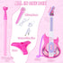 Set Set, deAO Kids Guitar and Microphone Play with Stand for Girls, Musical Guitar Play Adjustable Height Guitar Toys