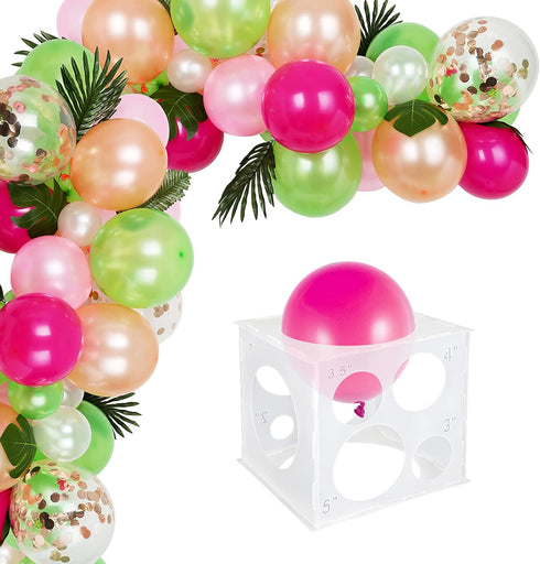 Auihiay 12 Holes Balloon Sizer Cube Box, Collapsible Plastic Measurement Tool for Decorations, Columns, Arches