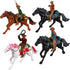 Farm Animals Toys for Kids 3-5, 4Pcs Western Riding Horse Toys, Plastic Action Figures