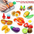 Kids Kitchen Pretend Play Accessories Set, 32 Items Stainless Steel Pots and Pans with Rack Organizer, Cooking Utensils