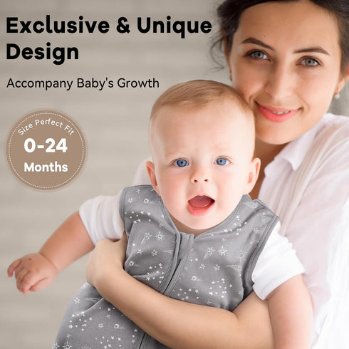 12-18 3 Pack 100% 0.5 2-Way Baby Sleep Sack Months Cotton Lightweight TOG Wearable Blanket Baby Sleep Bag with Zipper