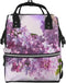 FHEDVBN Lilac Flowers Diaper Bag Backpack for Women Multifunction Waterproof Mummy Backpacks for