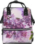 FHEDVBN Lilac Flowers Diaper Bag Backpack for Women Multifunction Waterproof Mummy Backpacks for