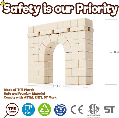 7 8 9 10+ 69 Taksa Toys Ancient Roman Arch Stem Toys Premium Educational Stackable Building Blocks, for Kids Ages Years