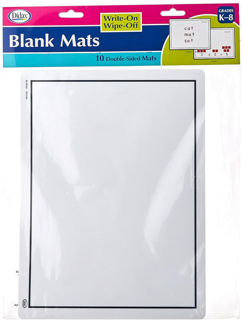 Didax Write-On/Wipe-Off Blank Mats, Educational Resources for Math Learning