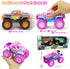 Toddler Girl Toys - 2 Pack Pink Car Monster Truck for Girls Age 2-6 with LED Lights and Music