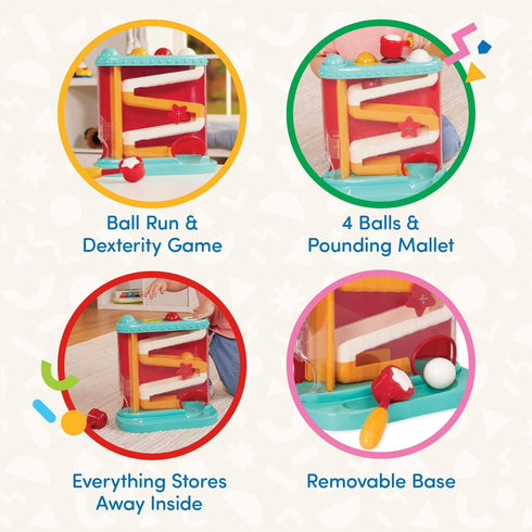 Battat Pound-a-Ball Toy - Hammer & Ball Puzzle for Babies, Fine Motor Skill Toy for 12 Months +
