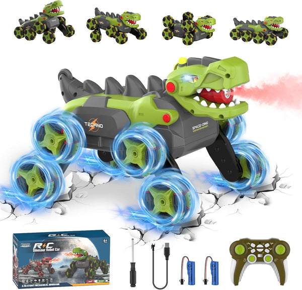 8 Wheels Dinosaur Transform RC Stunt Car - 2.4Ghz Remote Control Dinosaurs