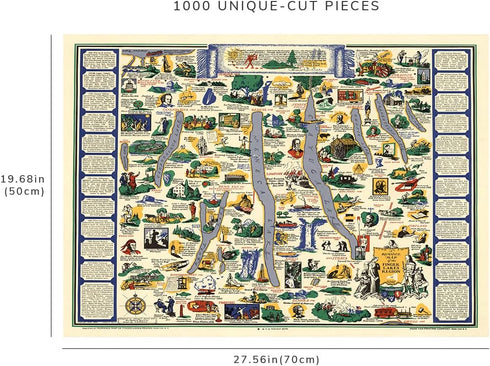 1000 Piece Adult Jigsaw Puzzle | 1962 | Finger Lakes Region of Central New York | Handmade Puzzle Game