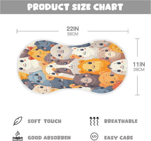 YETTASBIN Cartoon Guinea Pig Muslin Baby Burp Cloth, Super Soft Absorbent Cotton Burp Rag Baby Bibs Feeding Cloth