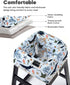 mamatepe 2-Point Baby High Chair Cover with Strap Pads & Harness - Machine Washable, Waterproof, Portable