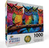 Kaleidoscopic Owls 1000 Piece Owl Jigsaw Puzzle - Colorful Night's Watch from Cross & Glory - Eco-Friendly with Satin