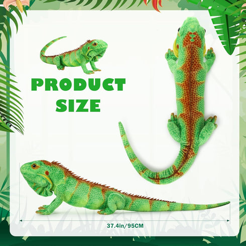 Syhood Lizard Stuffed Animals - 37.4'' Realistic Plush Toy Lizard, Soft Plush Reptile Gift for Kids